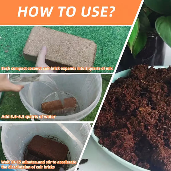 đ„„Premium Organic Coconut Coir Bricks for Plants
