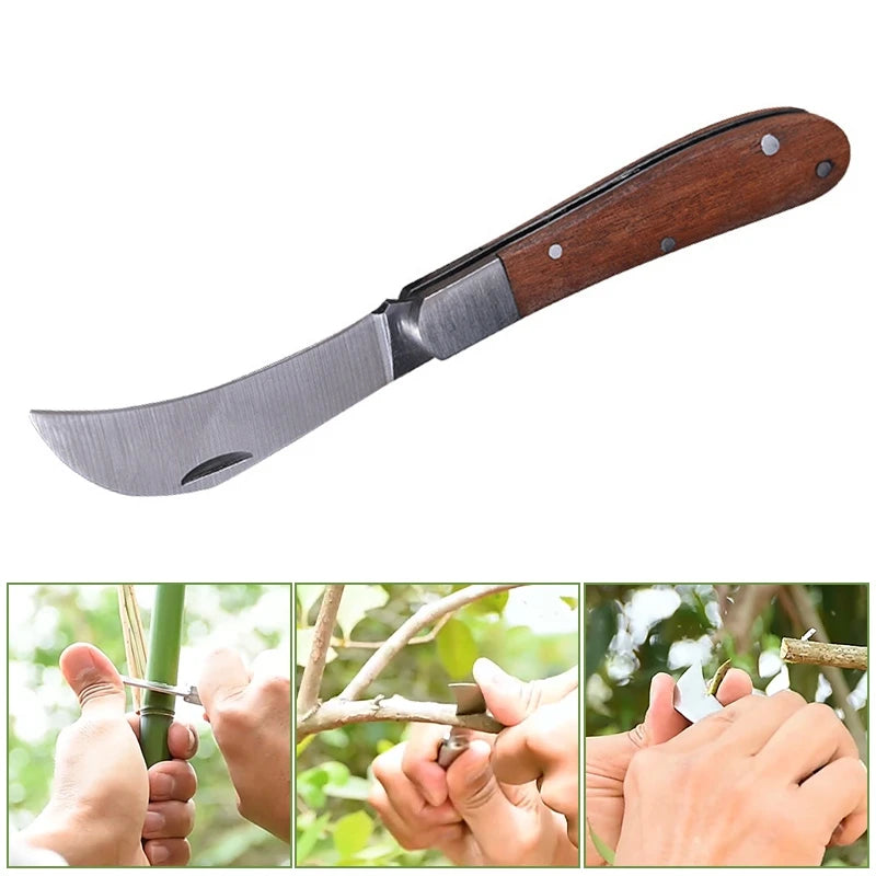 Foldable Grafting Knife – Stainless Steel Pruning Tool for Bonsai & Plants