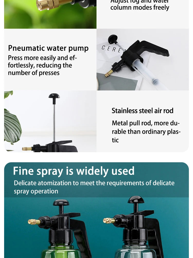 Compact Pressure Sprayer - Garden Watering & Plant Misting Bottle