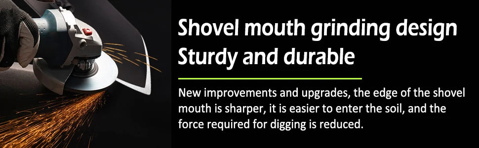 Professional Garden Shovel - Steel Blade & Rubber Handle
