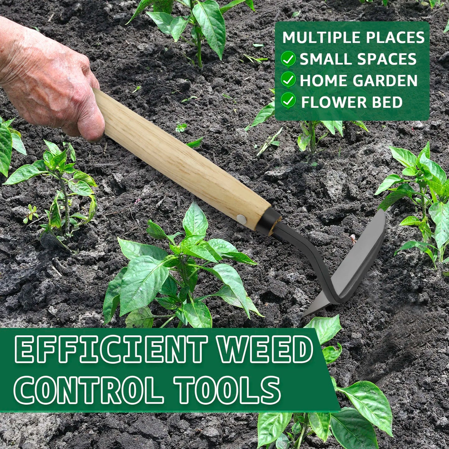 Japanese Weeding Sickle - Composite Steel Blade with Wooden Handle