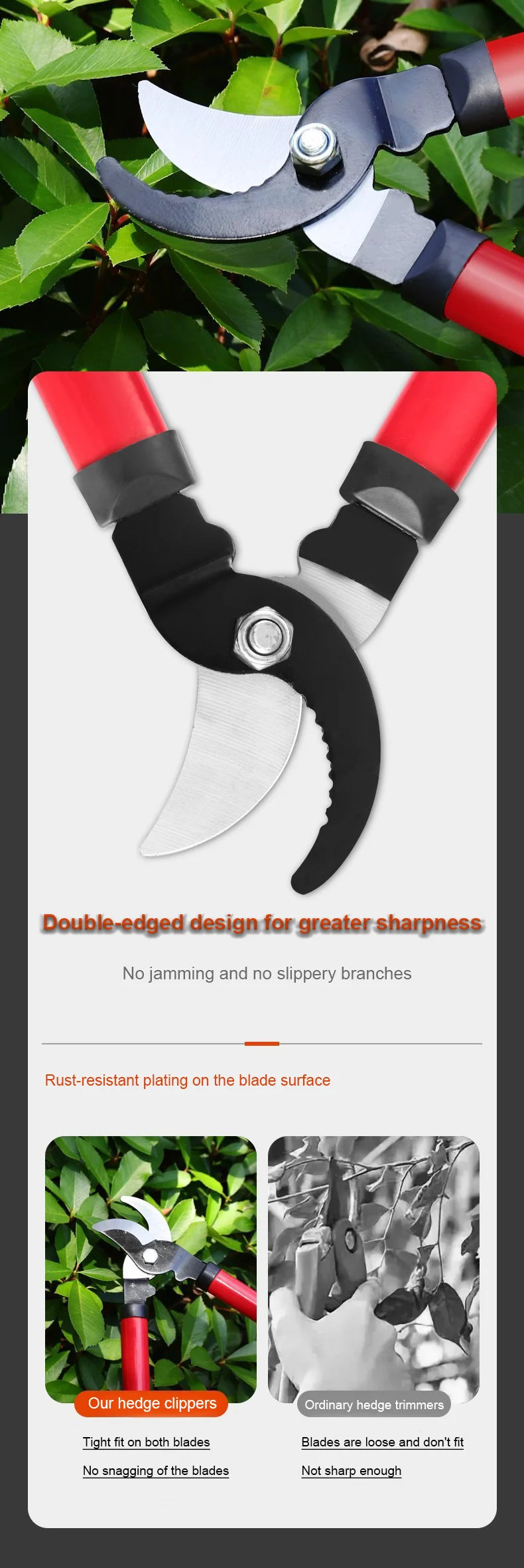 Professional Garden Pruning Shears - Coarse Branch Cutter for Trees & Plants