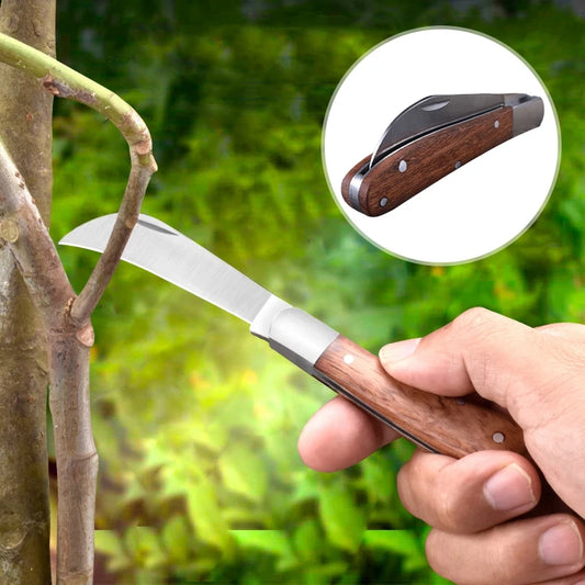 Foldable Grafting Knife – Stainless Steel Pruning Tool for Bonsai & Plants